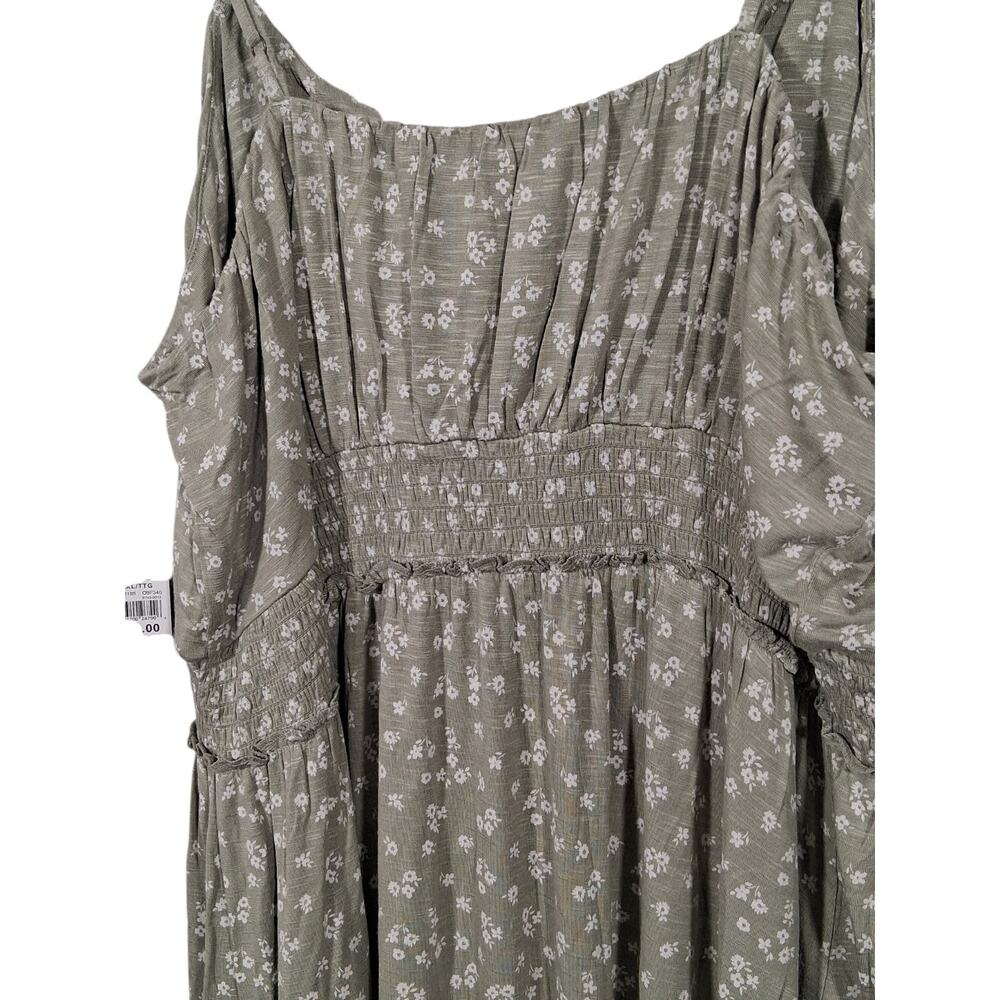 NWT Lucky Brand LA Womens XXL Sage Green Floral Maxi Dress Boho Cottagecore - Picture 9 of 12